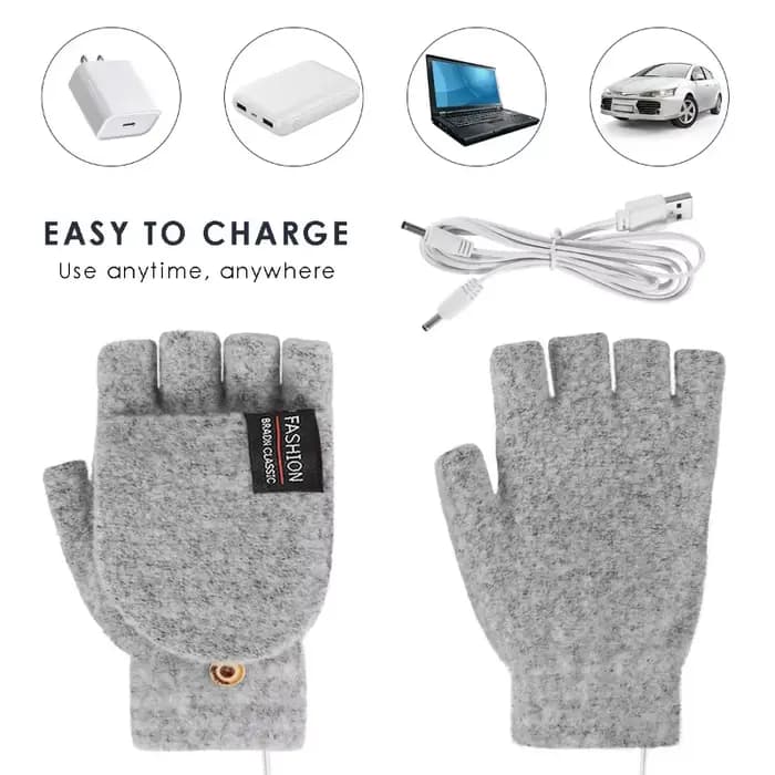 Gants chauffants USB, contrôle Rechargeable