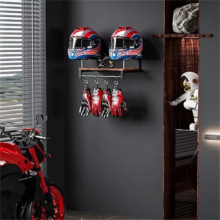 Support mural pour casque de moto