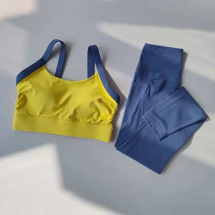 Costume de Yoga pour femmes, ensemble de 2 pièces haut de gamme, ensembles d'entraînement, vêtements de sport, costume de Fitness, soutiens-gorge et Leggings, combinaisons de sport