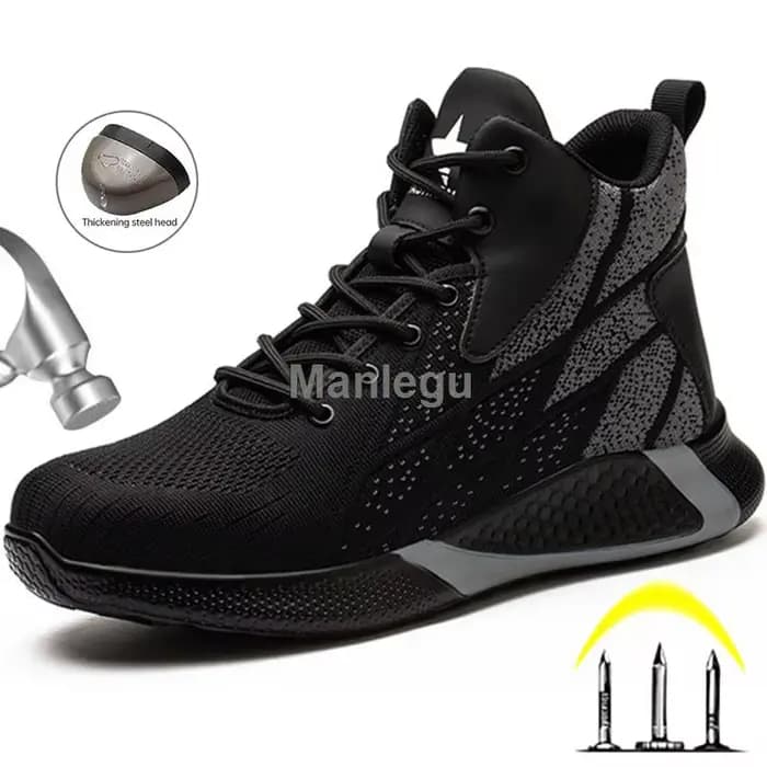 Bottes de travail chaussures de sécurité à bout en acier hommes femmes chaussures de travail baskets légères Anti-crevaison chaussures de sécurité hommes bottes indestructibles