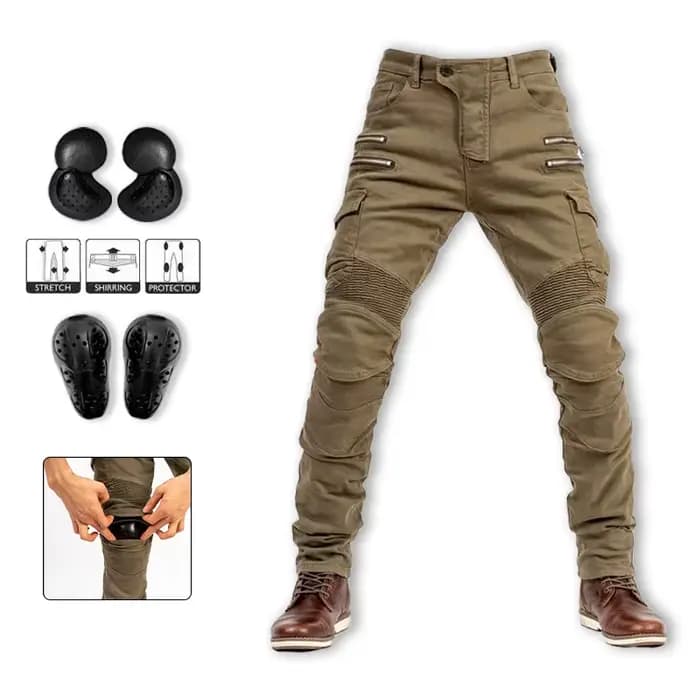 Pantalon de Motocross Style métal à Double fermeture éclair pour hommes et femmes