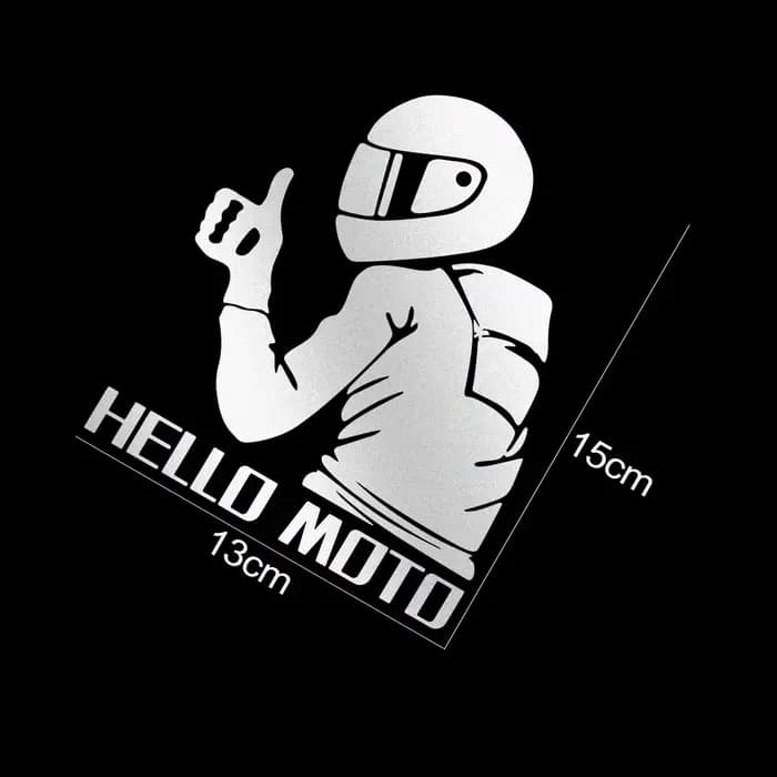 Autocollant de Moto Hello Moto réfléchissant