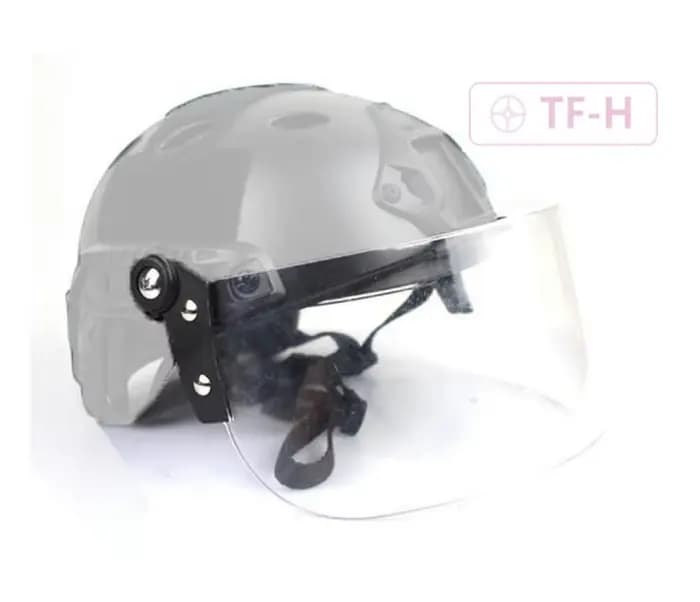 Visière rabattable pour casque de chasse Paintball Dulhelmet, écran facial, lentille anti-émeute, masque facial sur rail pour casque rapide, accessoires de rail de guidage