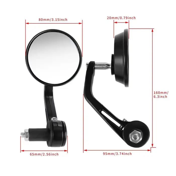 Accessoires de moto, rétroviseurs arrière ronds de 7/8 pouces pour Cafe Racer
