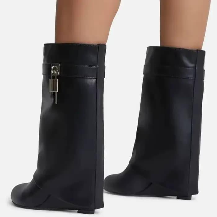 Shark Lock – bottes de moto en cuir blanc et rouge pour femme