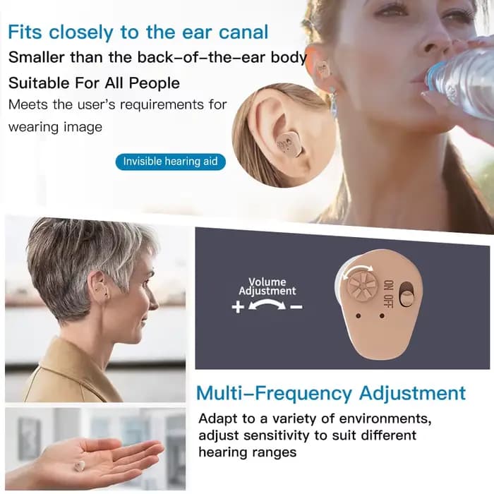 Casque sans fil aste avec batterie, amplificateur de son, aides auditives pour sourds, outil de combiné d'oreille, mini appareil d'écoute