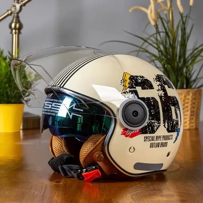 Casque de Moto rétro TT & CO approuvé DOT