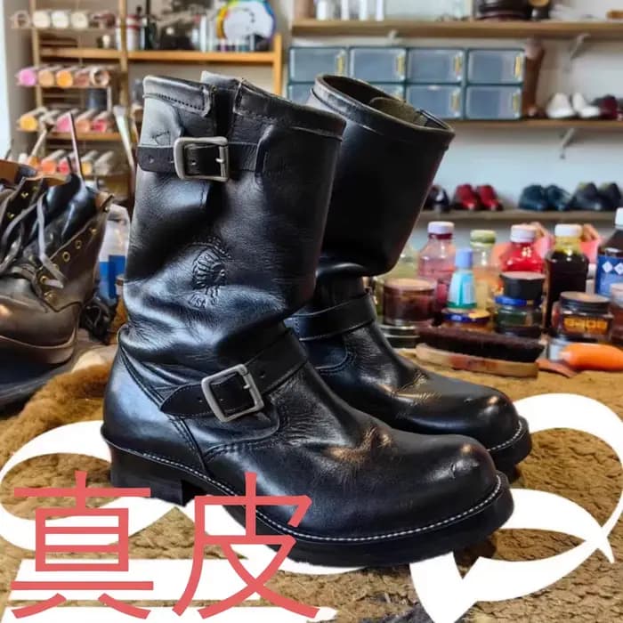 Bottes de Moto en cuir véritable pour hommes