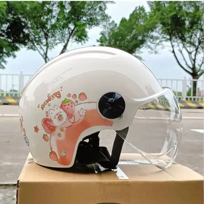 Casque pour enfants garçons et filles été moto électrique demi-casque bébé chapeau batterie voiture