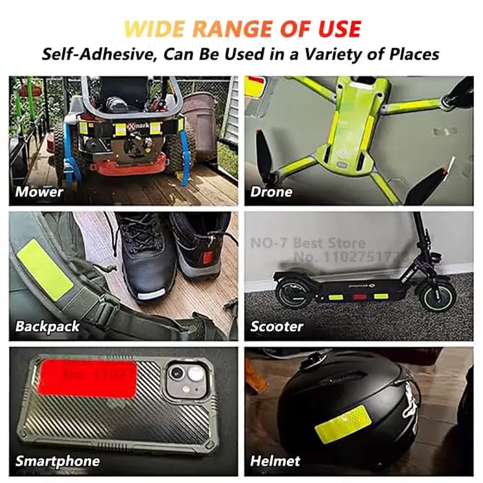 Bande autocollante réfléchissante d'avertissement de sécurité pour casque