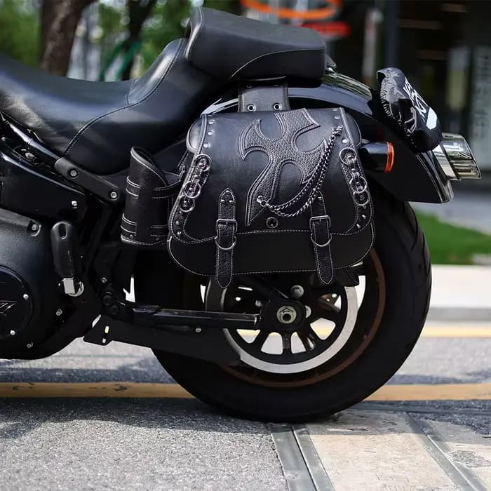 Sacs de selle de moto rétro en cuir PU