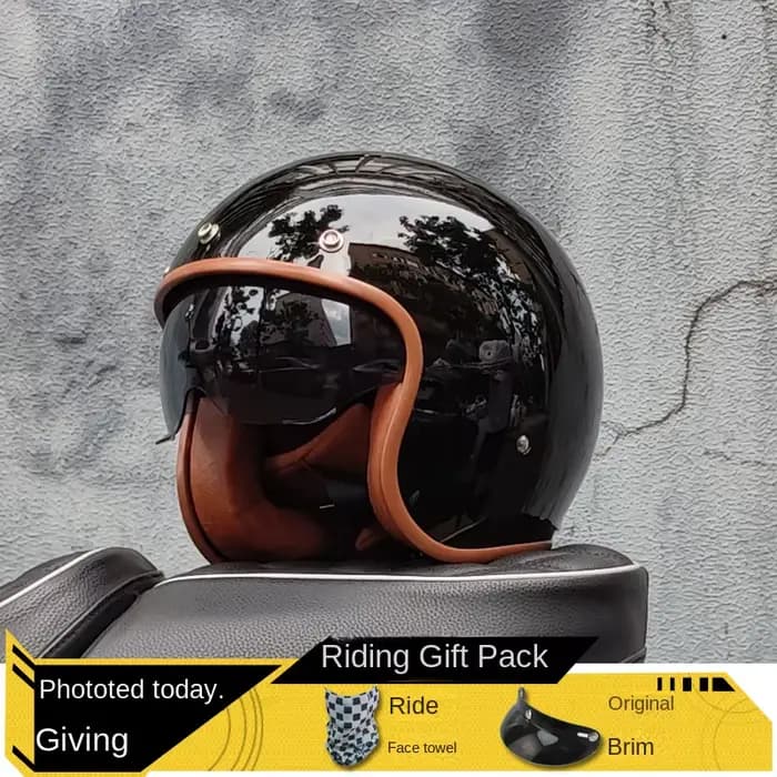 Dernier casque de moto rétro visage ouvert 3/4 Chopper