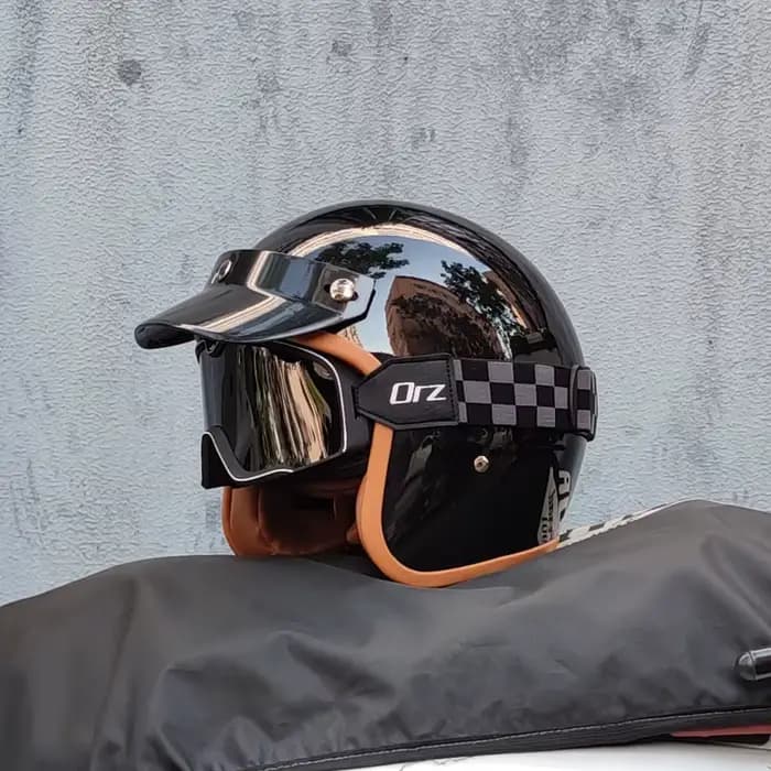 Casque de moto semi-ouvert rétro accessoires