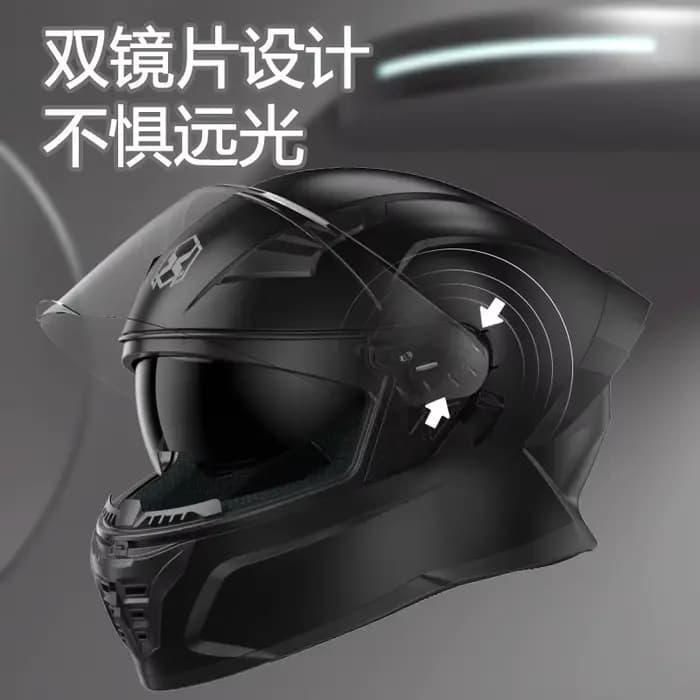 Casque de moto intégral à double visière