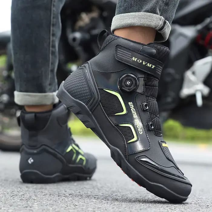 Bottes de moto en cuir pour hommes