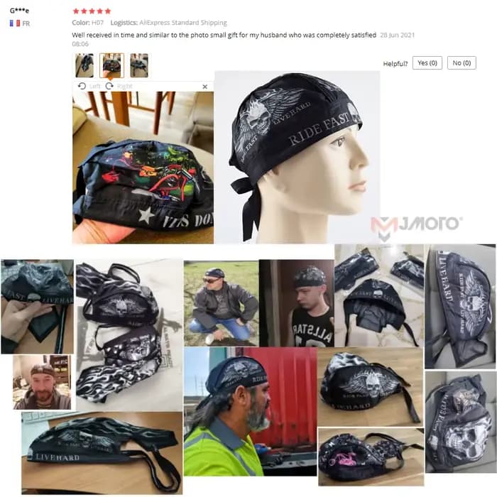 Cagoule de casque de moto rétro d'été
