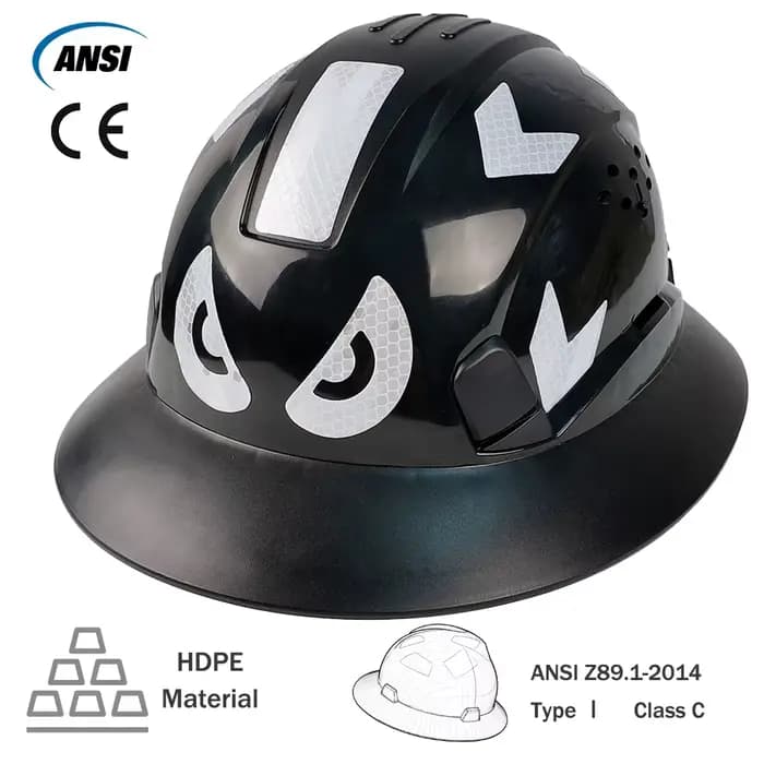 Casque de sécurité ANSI à visière intégrale avec lunettes de protection