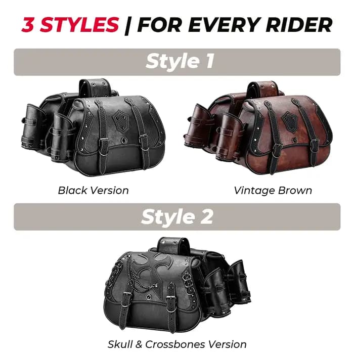 Sacs de selle de moto rétro en cuir PU