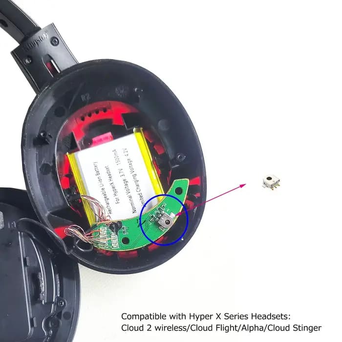 Contrôleur de volume de remplacement des casques de jeu sans fil HyperX Cloud 2/Cloud Flight/Aplha/Cloud Stinger