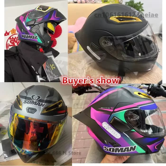 SOMAN DOT Casque de moto pour homme approuvé