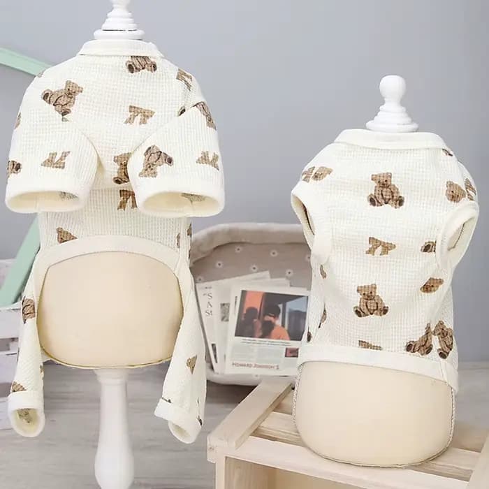 Pyjama pour chien à motif Animal, vêtements pour animaux de compagnie, combinaison pour chien, gilet sans manches, sweat à capuche pour petits chiens, Chihuahua, chiot, chat, Pijamas S