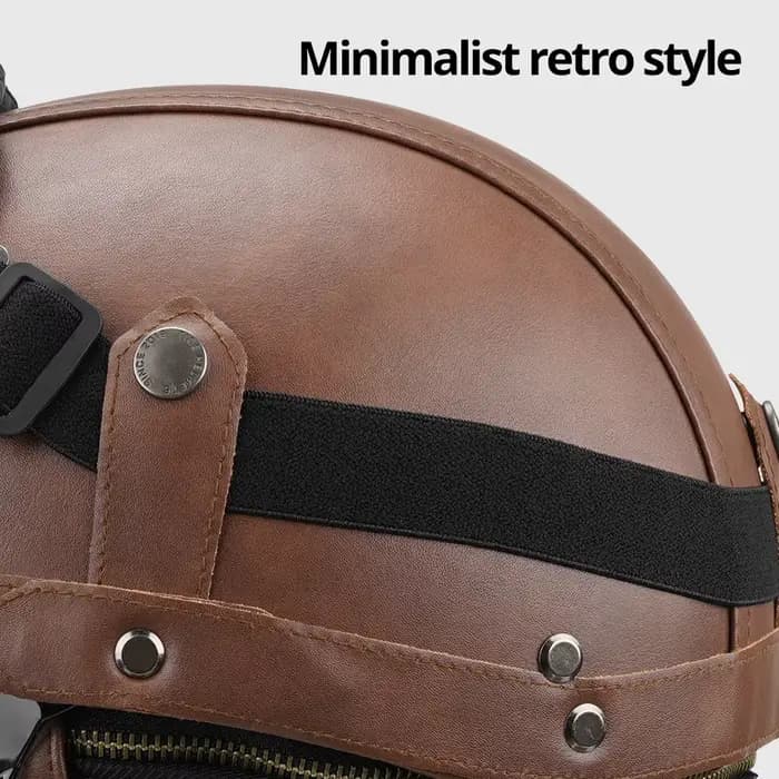 Demi-casque de moto en cuir