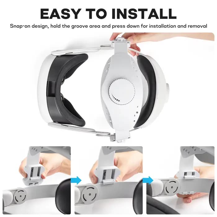 Sangle de tête réglable pour Meta Quest Pro/PSVR2, réduit la pression sur la tête, confort amélioré, accessoires VR pour Meta Quest 3S/3/2