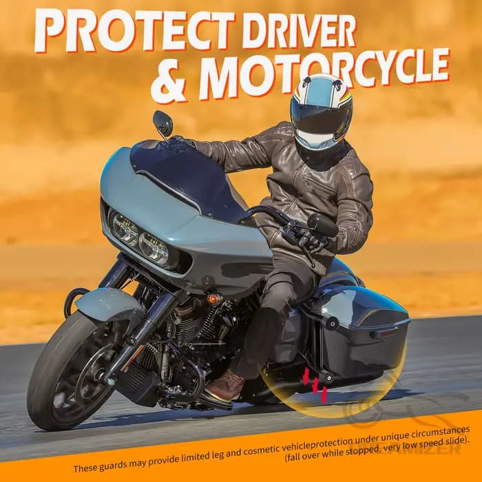 Barre de protection arrière pour guidon de moto