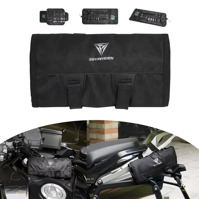 Sac à outils pour moto, grande pochette portable pour clés, sac de rangement pliable