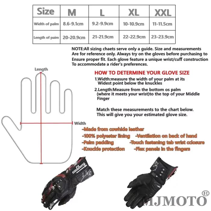 Gants d'équitation pour Motocross