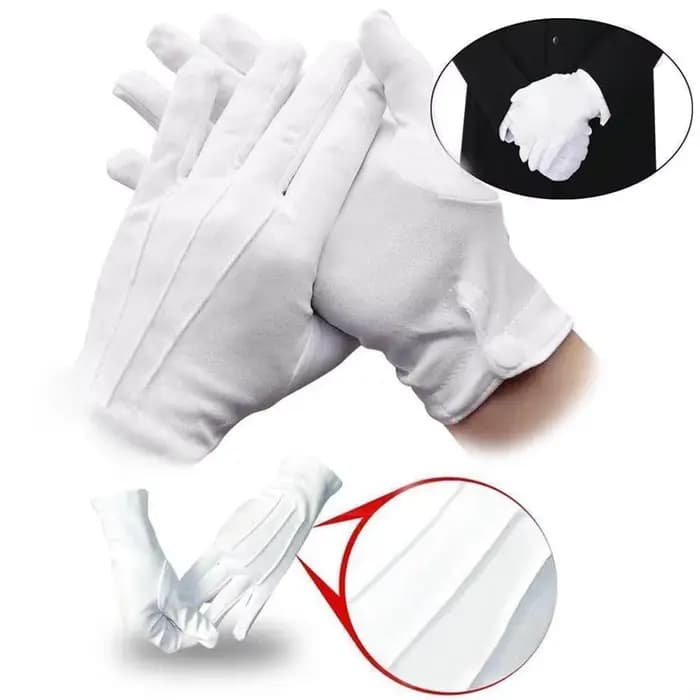 1 paire de gants en coton blanc pour adultes, gants formels blancs pour hommes, garde de smoking, défilé, robe d'inspection du père noël, gants de travail bon marché 2026