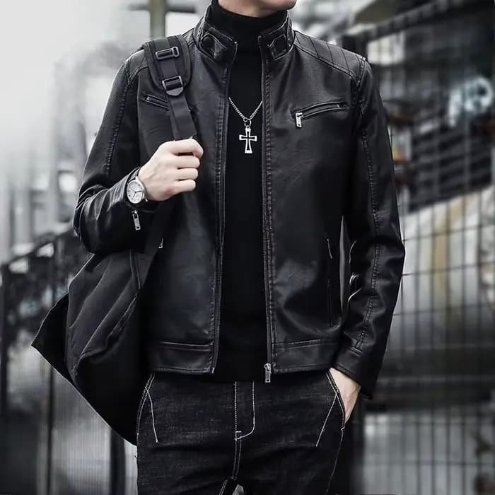 Nouvelle veste en cuir pour homme 2026