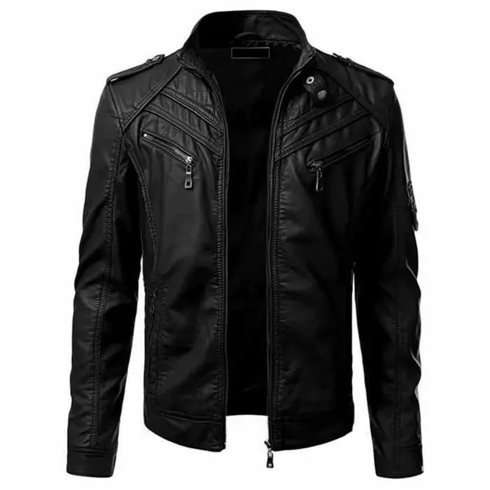 KIDWHXR Blouson en cuir pour homme