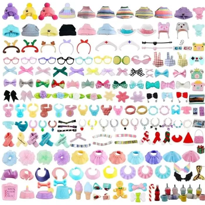Accessoires pour animaux de compagnie lps, (20 pièces aléatoires), chapeau, écharpe, veste, robe, jupe à nœud, vêtements, col, chaussures et boissons, accessoires de jouets adaptés aux lps