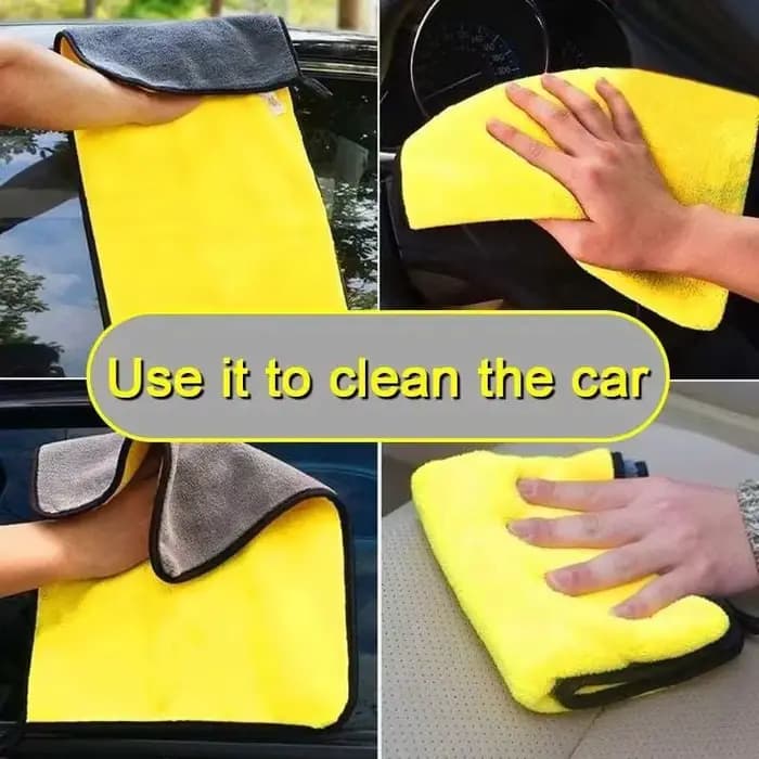 Serviette de lavage de voiture Ultra douce, chiffon d'entretien de voiture en microfibre, chiffon de nettoyage et de séchage, chiffons de nettoyage Double couche, serviettes de lavage de voiture