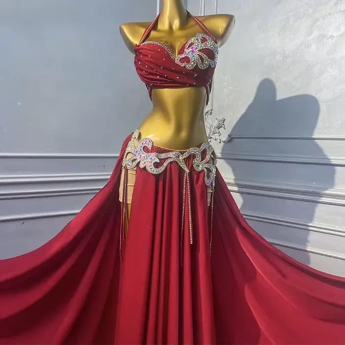 Vêtements de pratique de danse du ventre, costumes orientaux, robe de danse du ventre Baladi pour femmes, jupe longue, tenue de danse gypsy pour filles