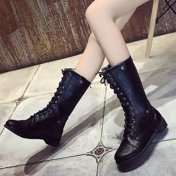 Bottes mi-mollet rétro à lacets pour hommes et femmes