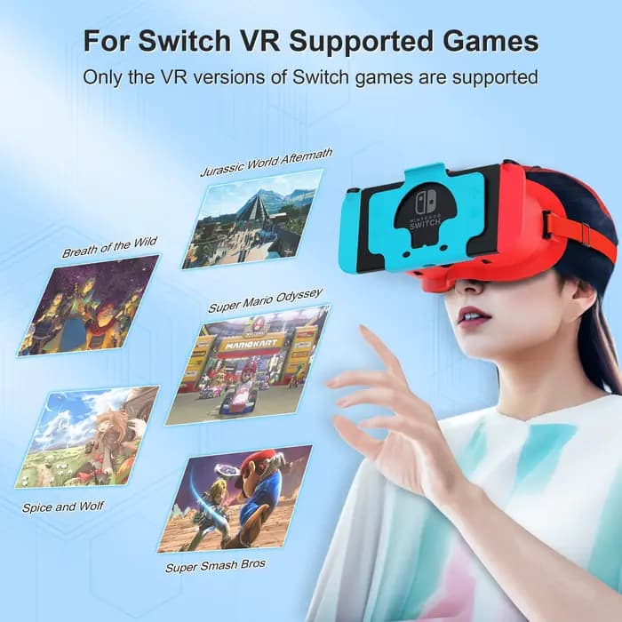 Casque VR amélioré pour Nintendo Switch & Switch OLED, lunettes de réalité virtuelle Switch avec lentilles HD réglables et confortables