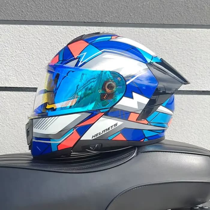 Casque de moto FF, casque ouvert