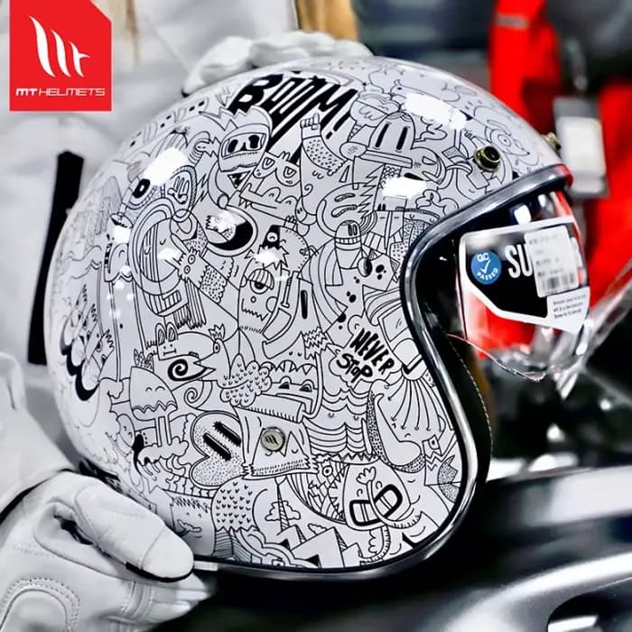 Casque de moto rétro MT JET pour l'été