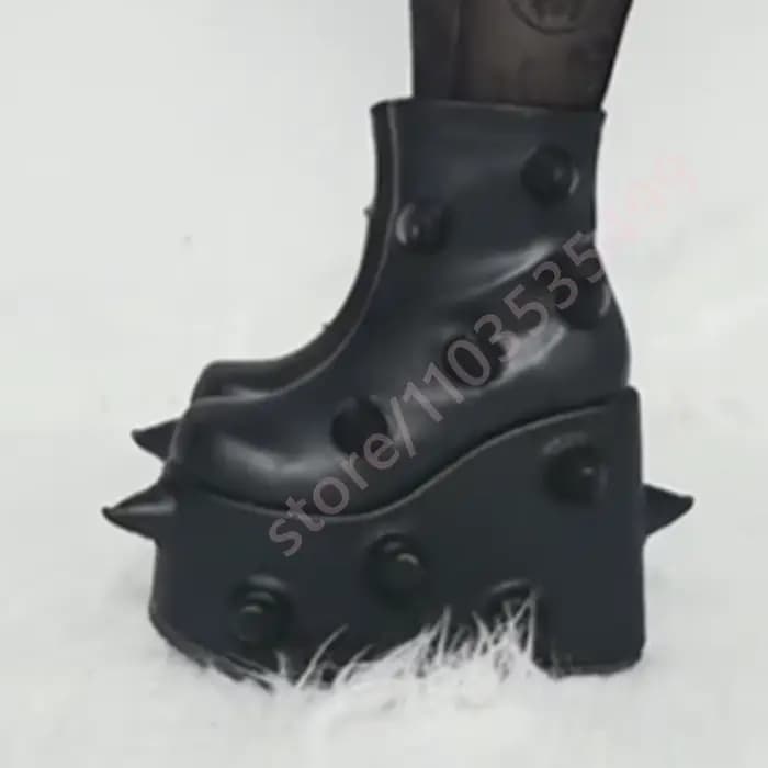 Bottes de moto Punk à pointes noires