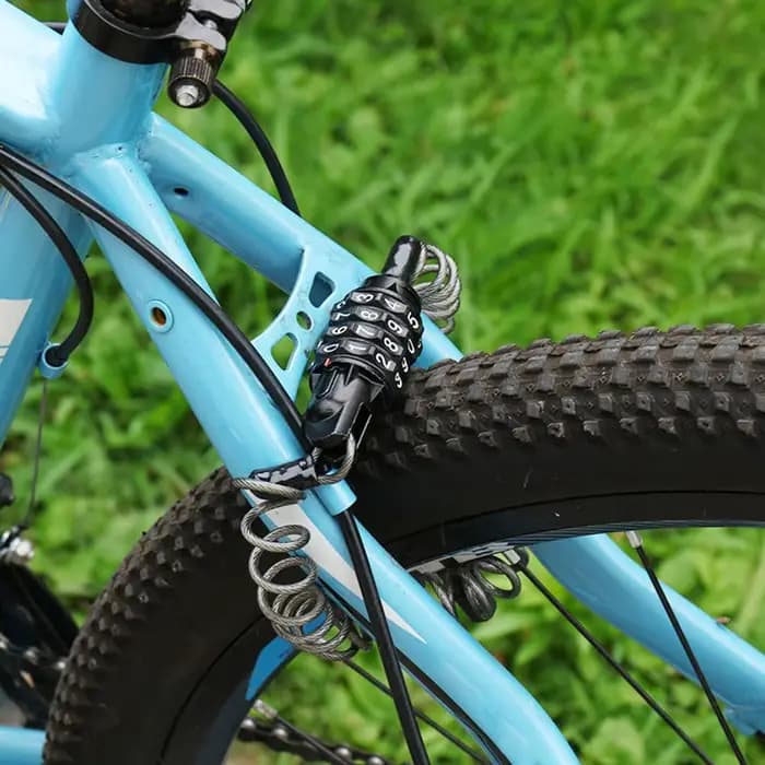 Serrure de casque de moto avec câble en fil d'acier