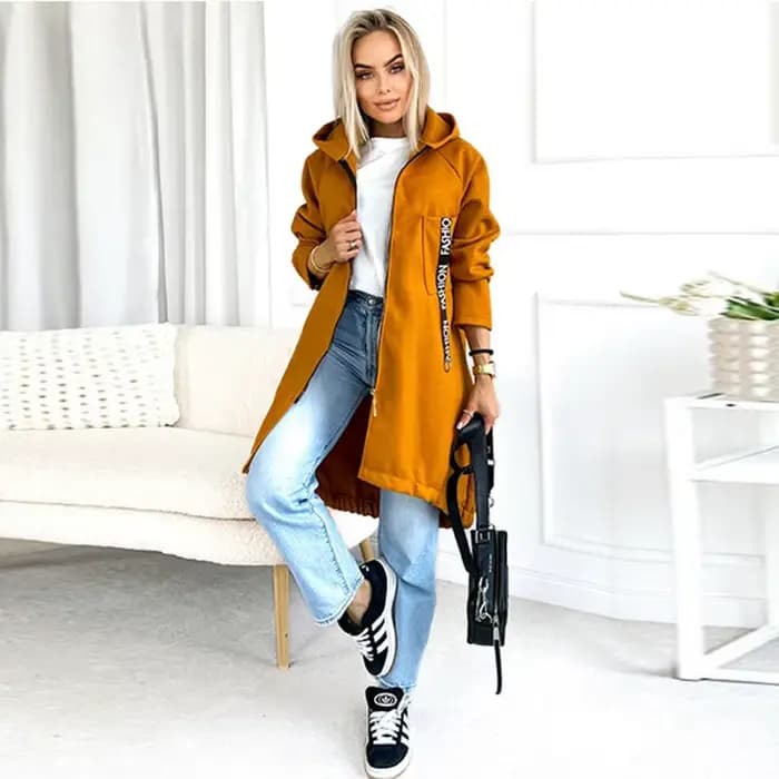 Manteau à capuche en polaire pour femmes, veste de sport décontractée à manches longues avec fermeture éclair, coupe-vent chaud pour l'automne et l'hiver