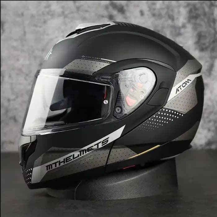 Casque rabattable brillant/mat pour moto Mt Atom Sv M-4Xl