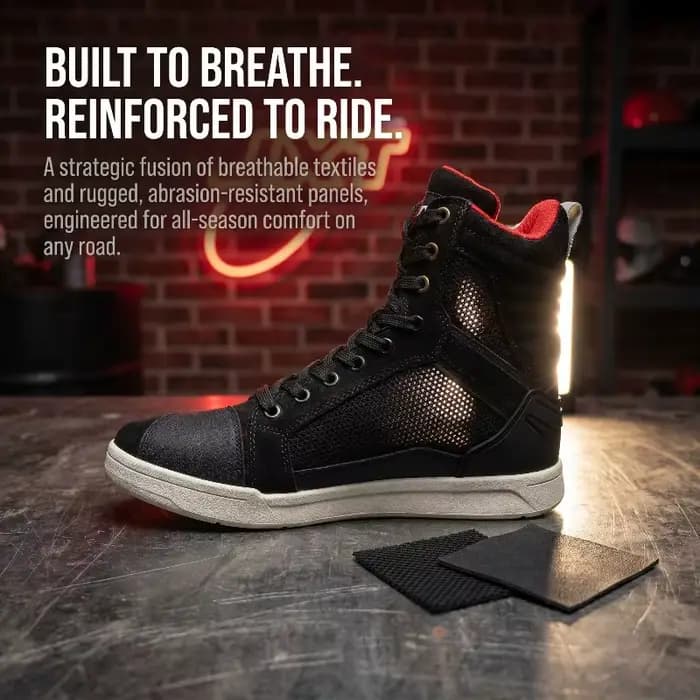 Bottes de moto pour homme en cuir microfibre