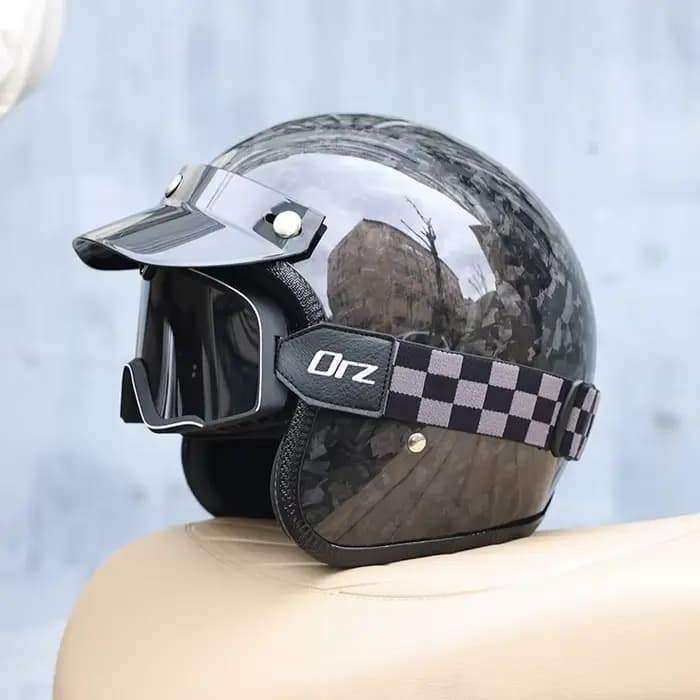 Orz casque de moto de croisière rétro en Fiber de carbone pour hommes et femmes