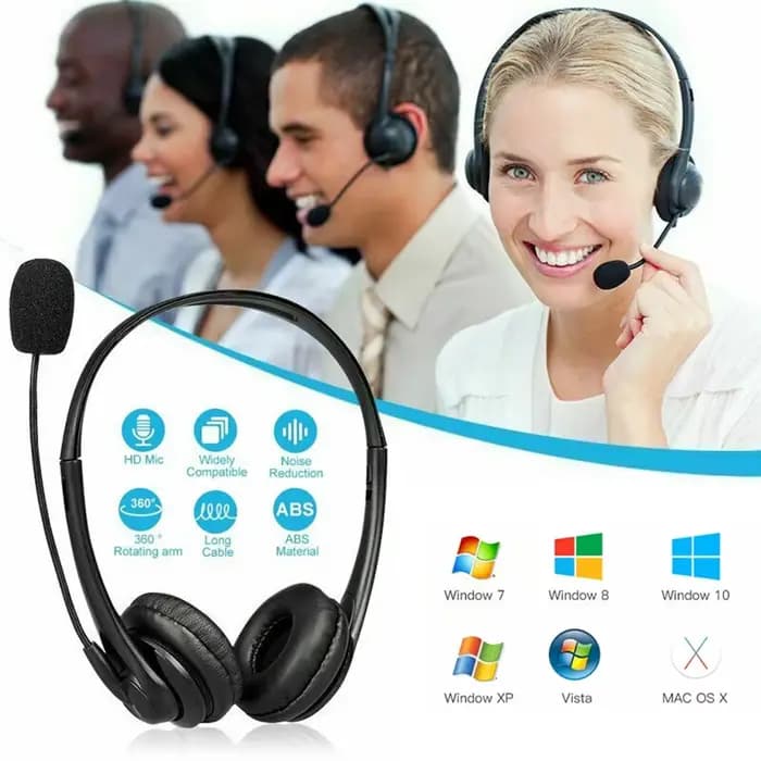 Casque d'ordinateur USB filaire sur l'oreille, pour Center d'appels, ordinateur portable, bureau, basses lourdes, son, suppression du bruit