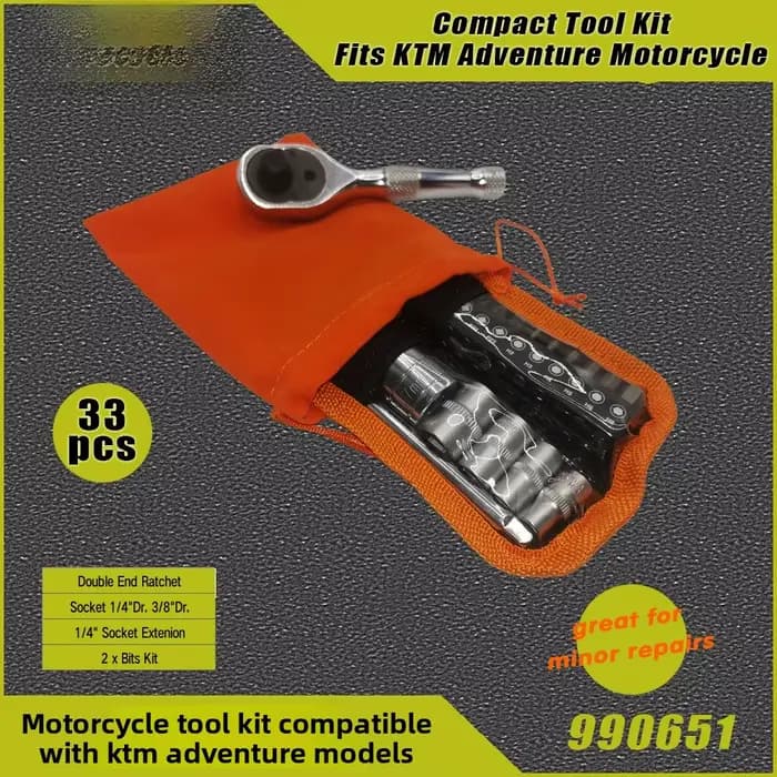 Ensemble d'outils de moto compacts pour la réparation d'urgence