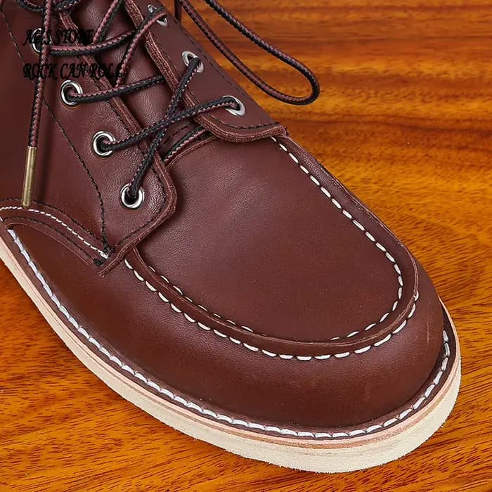 RockCanRoll-Bottes de motard en cuir véritable de vache italien