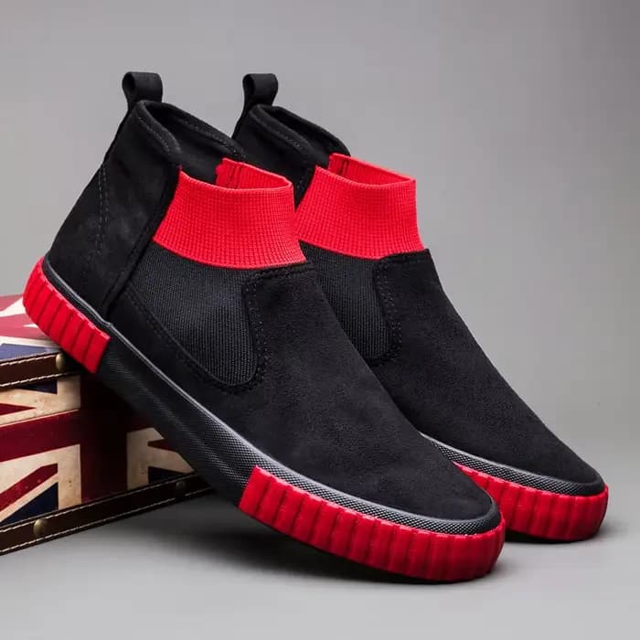 Bottes de moto en daim pour hommes